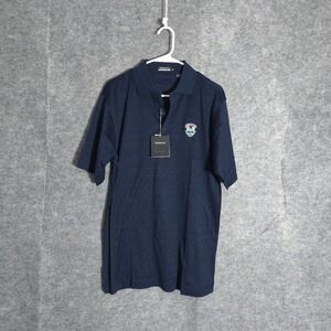 Monterey Club Polo Shirt Mens Small Navy Blue Red Dot Golf Eastport Country Club